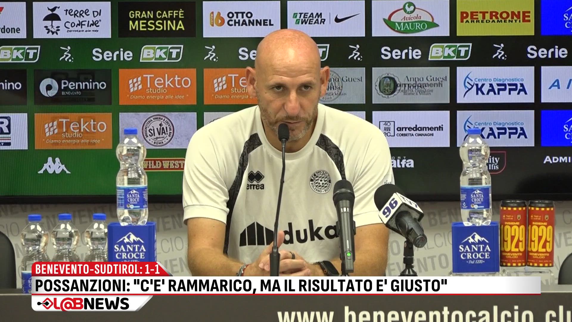 Le dichiarazioni di Davide Possanzini dopo Benevento-Sudtirol