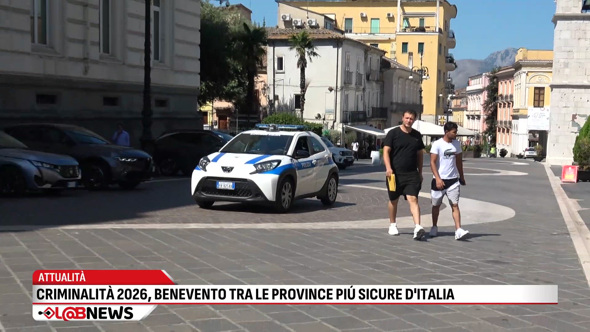 Criminalità 2026: Benevento tra le province più sicure d'Italia