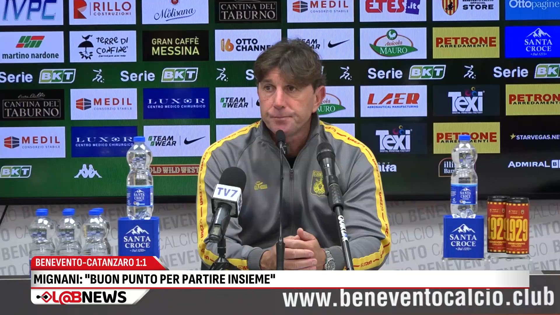 Benevento-Catanzaro: 1-1  Mignani: “Buon punto per partire insieme”