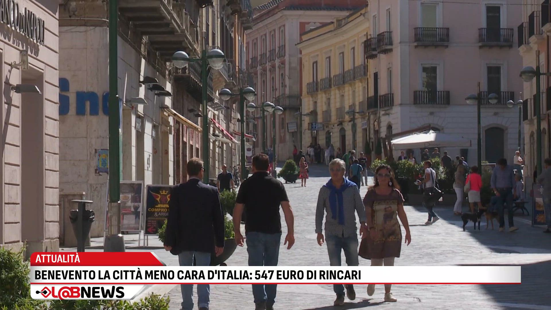 Benevento, la citta' meno cara d'Italia: 547euro di rincari