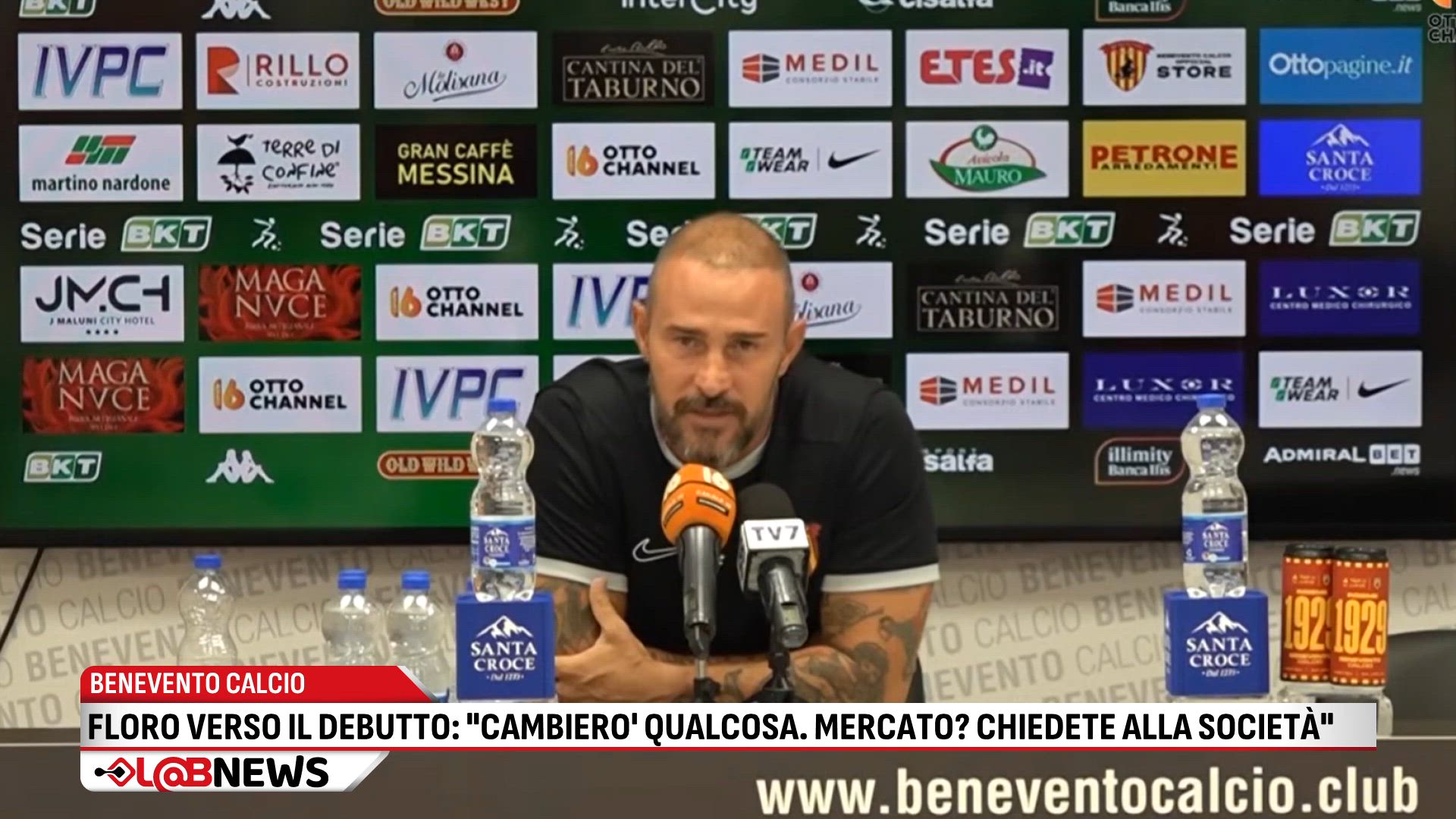 Benevento Calcio. Floro verso il debutto: “Cambierò qualcosa. Mercato? Chiedete alla società”
