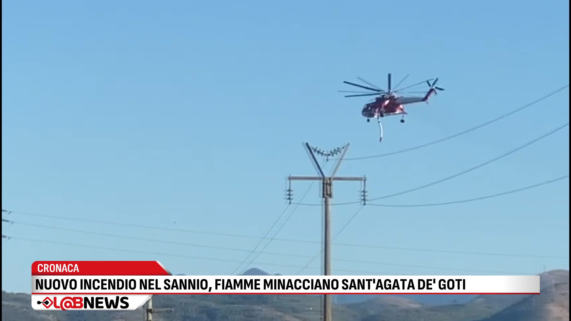 Nuovo incendio nel Sannio: fiamme minacciano Sant'Agata de' Goti