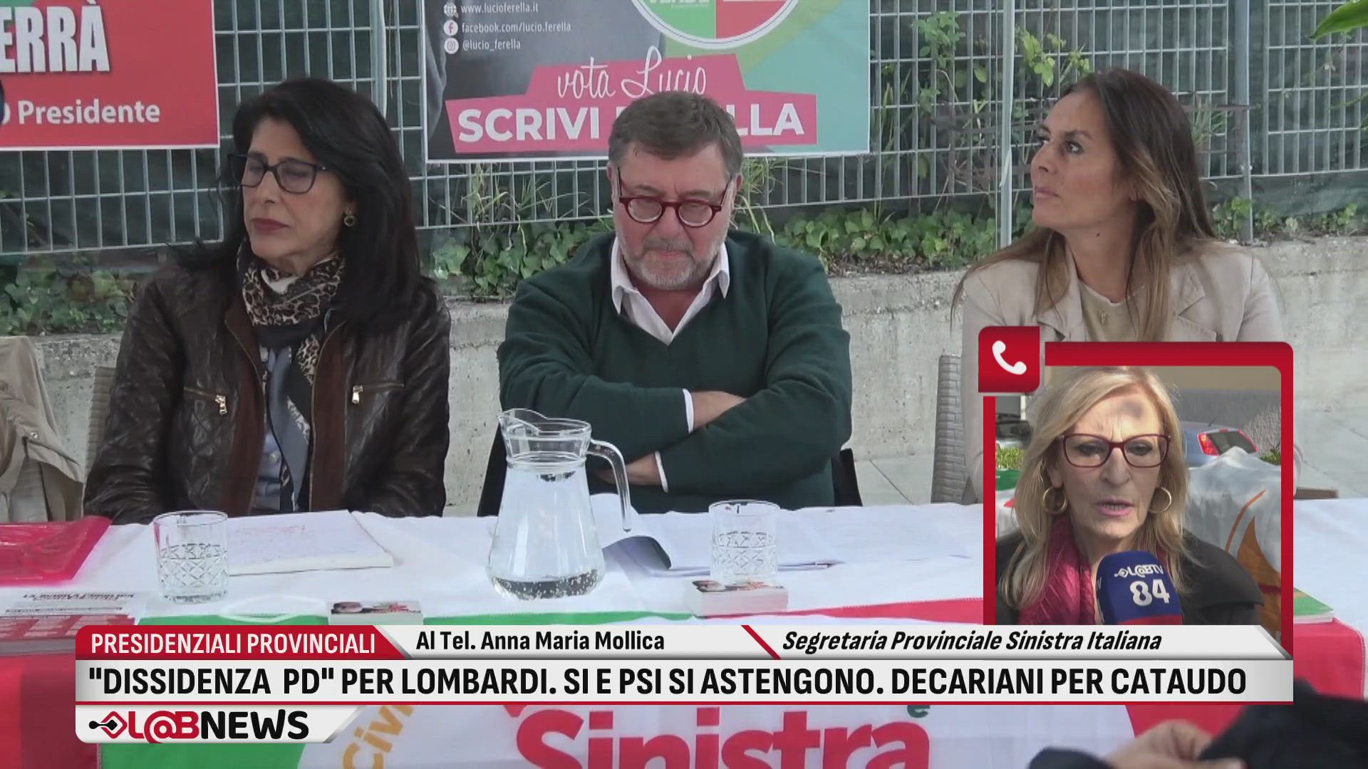 Dissidenza Pd per Lombardi: si e psi si astengono decariani per Cataudo